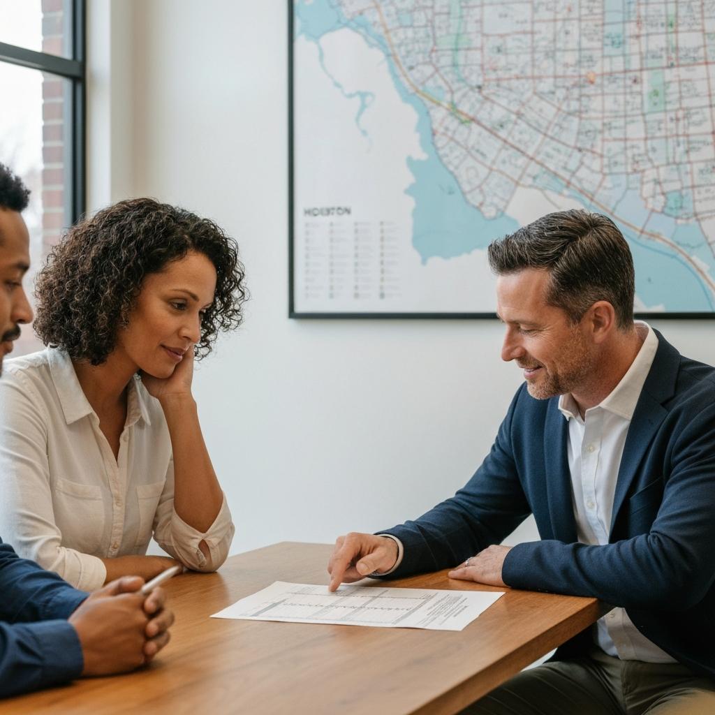 How Do You Find Comps in Your Area? A professional Houston real estate expert explains a Comparative Market Analysis to a couple, showing them how to find comps in their area.