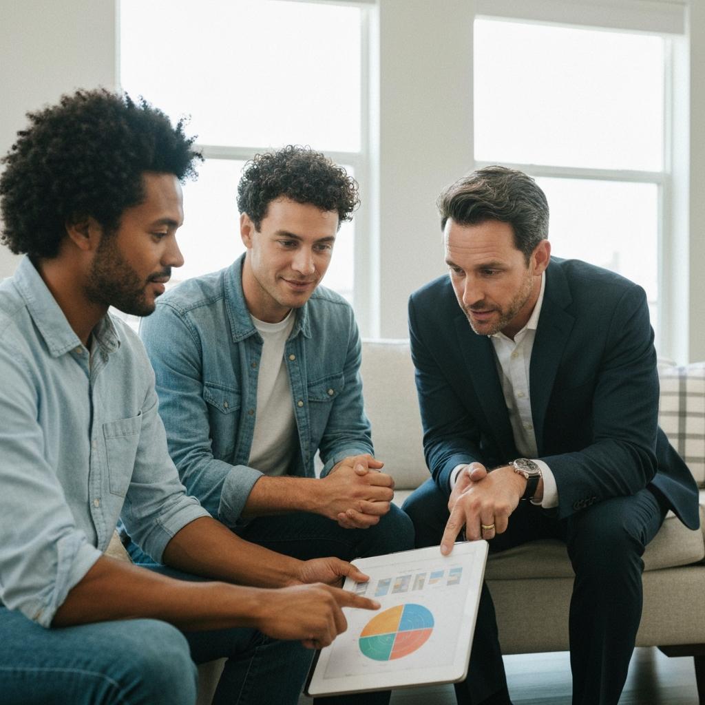 How Many Showings to Expect in the First Week When Selling Your Houston Home Professional Houston real estate agent Chris Schmidt explains how many showings to expect in the first week to a couple in their modern living room.